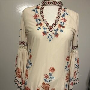 Flying Tomato Cream Dress with Red and Blue Accents